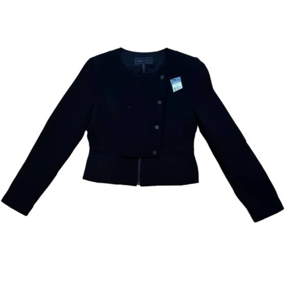 Bcbgmaxazria Jaymes Peplum Blazer Moto Jacket Black - Picture 4 of 7